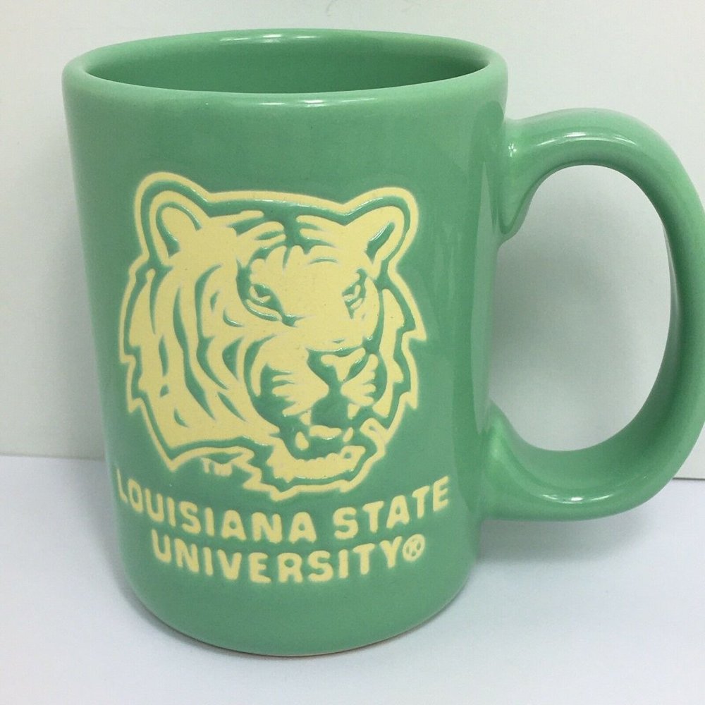 Louisiana State University LSU Coffee Mugs Mike The Tiger Green Cup Cat College - Picture 10 of 12